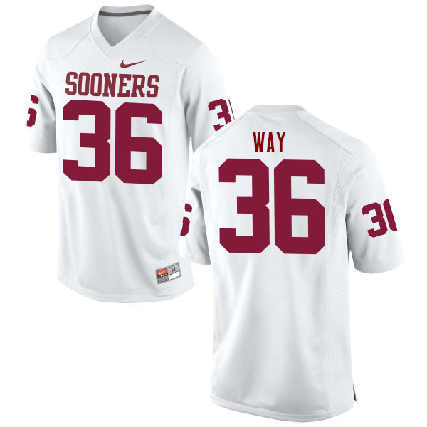 Men Oklahoma Sooners #36 Tress Way College Football Jerseys Game-White